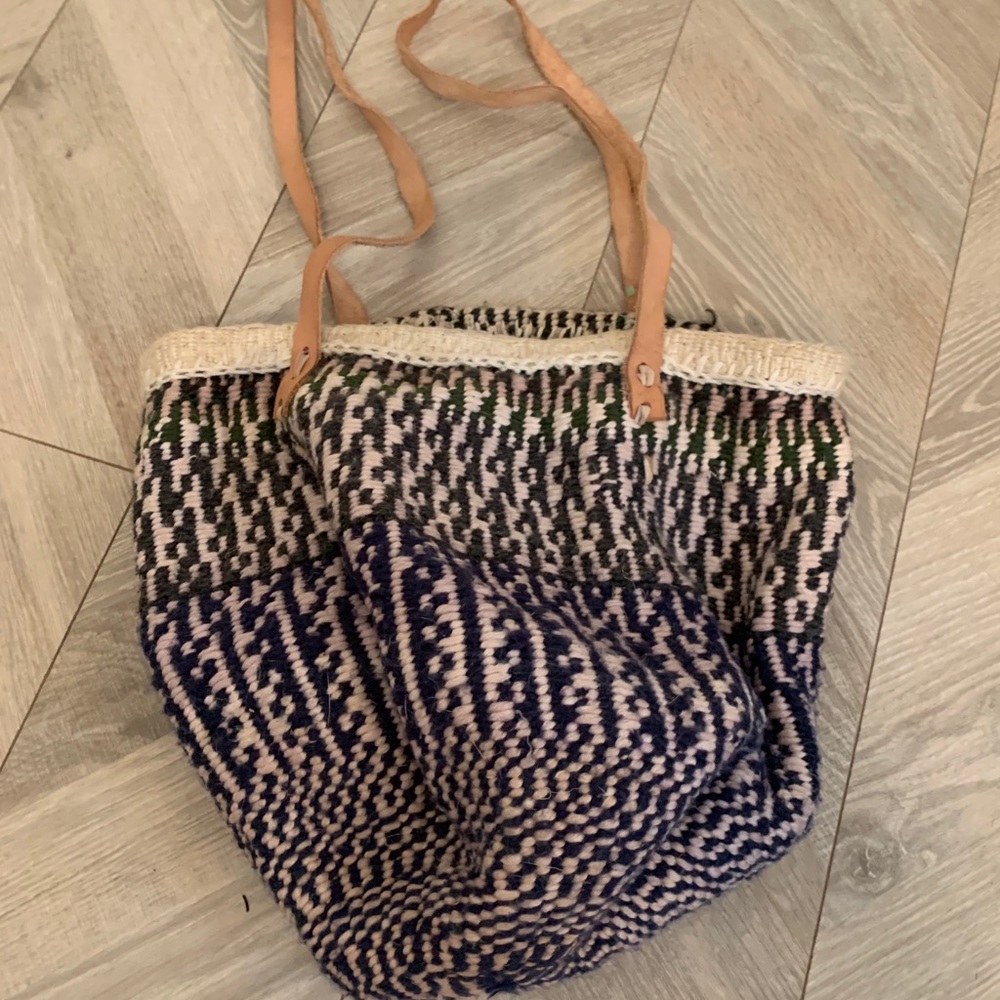 Vintage Woven Leather Purse Bag